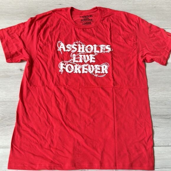 Assholes Live Forever Tee In Blue, Red, Orange Light Pink XL New - Picture 5 of 5